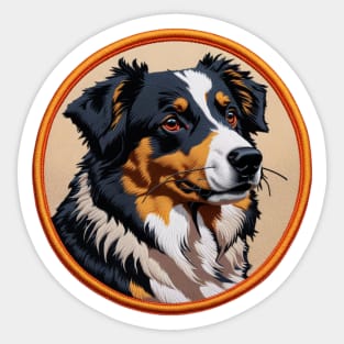 Attentive Australian Shepherd Embroidered Patch Sticker